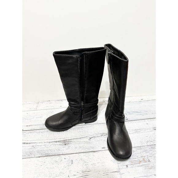 Kenneth Cole reaction girls, tall, black, vegan leather boots, Nowt size 13 - Picture 4 of 5